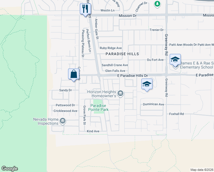 map of restaurants, bars, coffee shops, grocery stores, and more near 647 Moonlight Stroll Street in Henderson