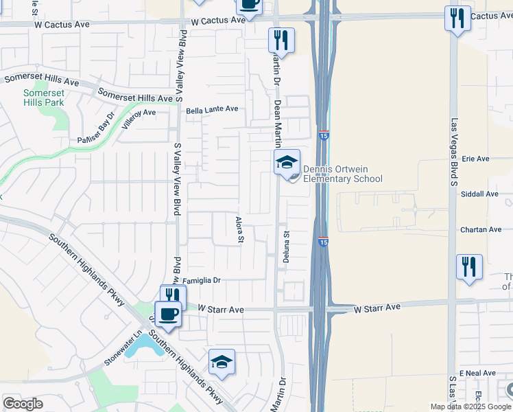 map of restaurants, bars, coffee shops, grocery stores, and more near 11015 Sardinia Sands Drive in Las Vegas