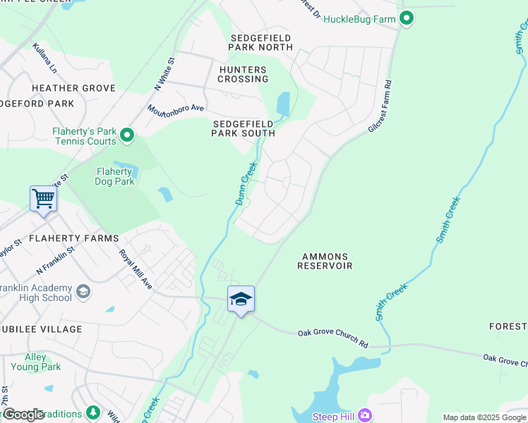 map of restaurants, bars, coffee shops, grocery stores, and more near 1021 Mendocino Street in Wake Forest