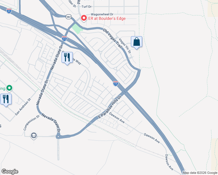 map of restaurants, bars, coffee shops, grocery stores, and more near 1066 Slate Crossing Lane in Henderson