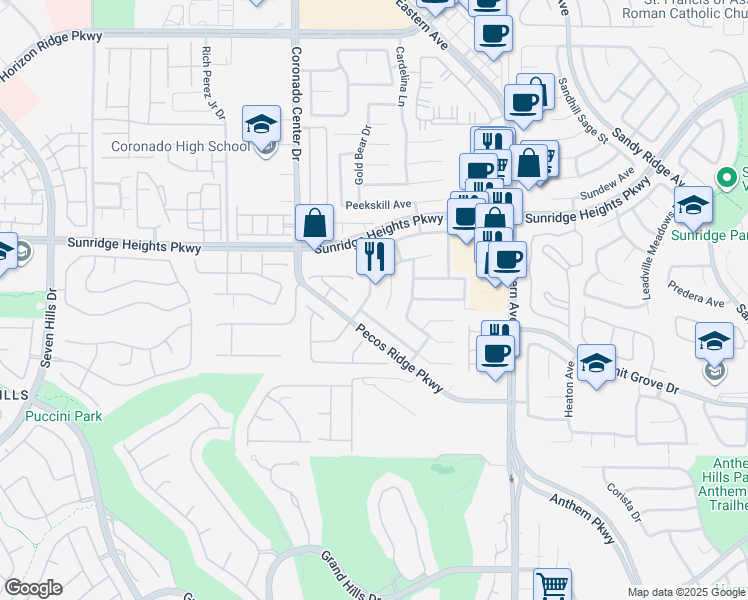 map of restaurants, bars, coffee shops, grocery stores, and more near 1024 Fairbury Street in Henderson