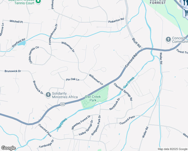 map of restaurants, bars, coffee shops, grocery stores, and more near 2028 Willowmet Lane in Brentwood