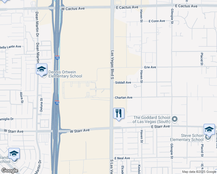 map of restaurants, bars, coffee shops, grocery stores, and more near 11001-11099 South Las Vegas Boulevard in Las Vegas