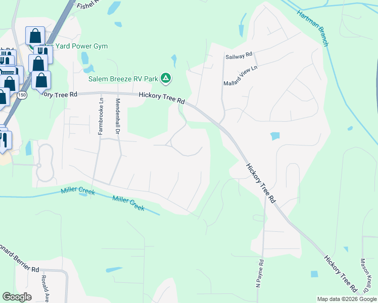 map of restaurants, bars, coffee shops, grocery stores, and more near 455 Merrifield Way in Winston-Salem