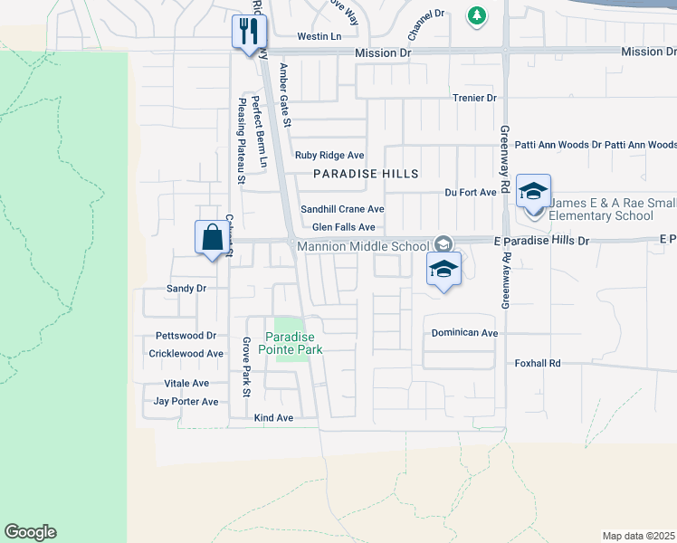 map of restaurants, bars, coffee shops, grocery stores, and more near 155 Scenic Lookout Avenue in Henderson