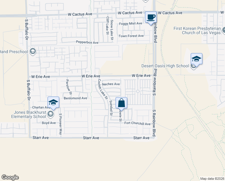 map of restaurants, bars, coffee shops, grocery stores, and more near 7184 Las Colinas Avenue in Las Vegas