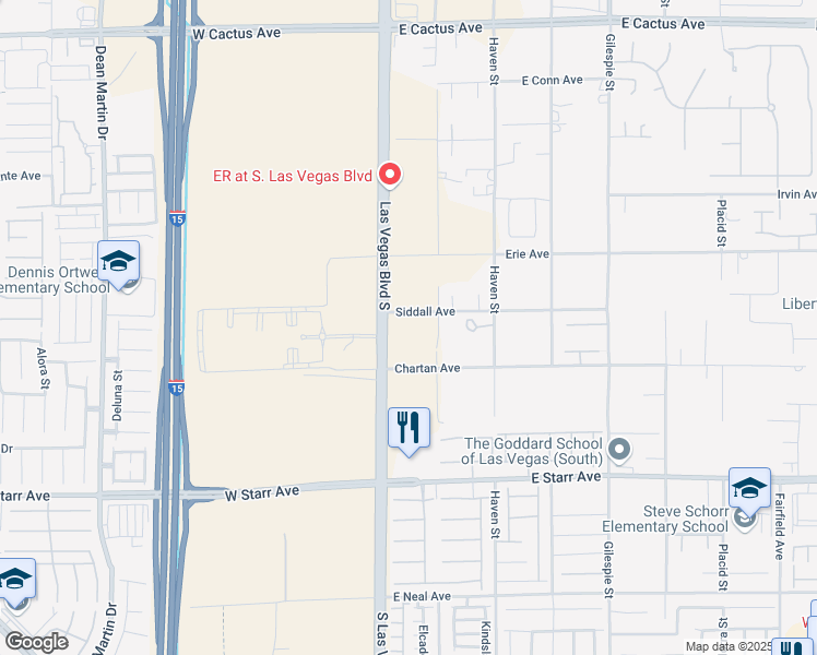 map of restaurants, bars, coffee shops, grocery stores, and more near 2 Las Vegas Boulevard South in Las Vegas