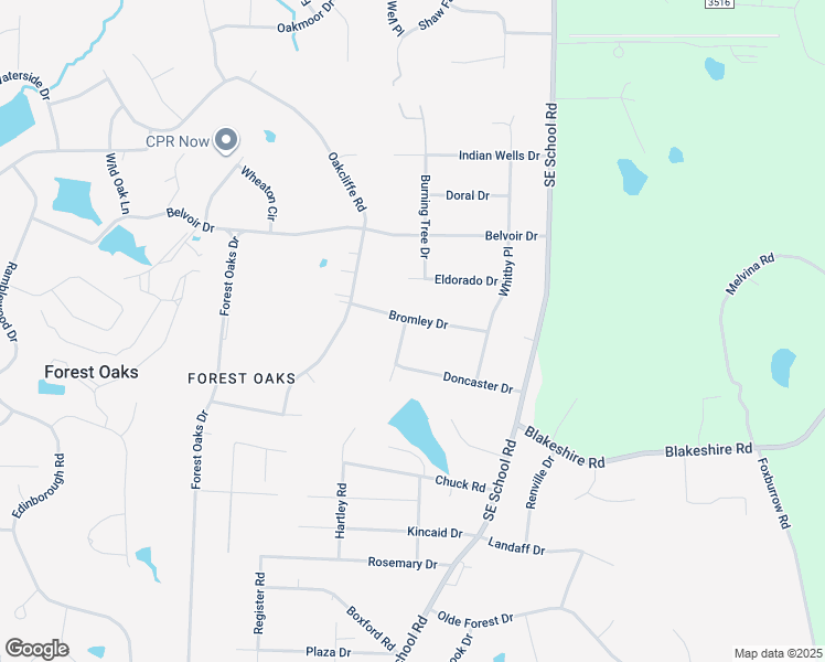 map of restaurants, bars, coffee shops, grocery stores, and more near 4500 Bromley Drive in Greensboro