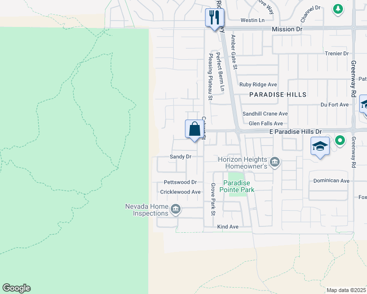 map of restaurants, bars, coffee shops, grocery stores, and more near 128 Attingham Park Avenue in Henderson