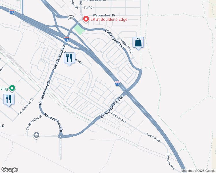 map of restaurants, bars, coffee shops, grocery stores, and more near 1069 Slate Crossing Lane in Henderson