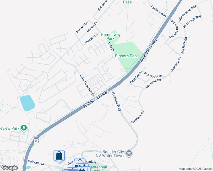 map of restaurants, bars, coffee shops, grocery stores, and more near 102 Harbor View Drive in Boulder City