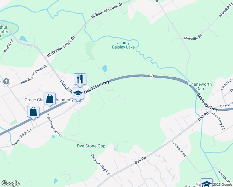map of restaurants, bars, coffee shops, grocery stores, and more near 3705 Stoneridge Drive in Knoxville