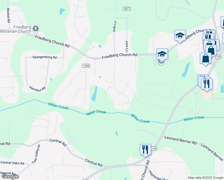map of restaurants, bars, coffee shops, grocery stores, and more near 356 Candlewood Drive in Winston-Salem