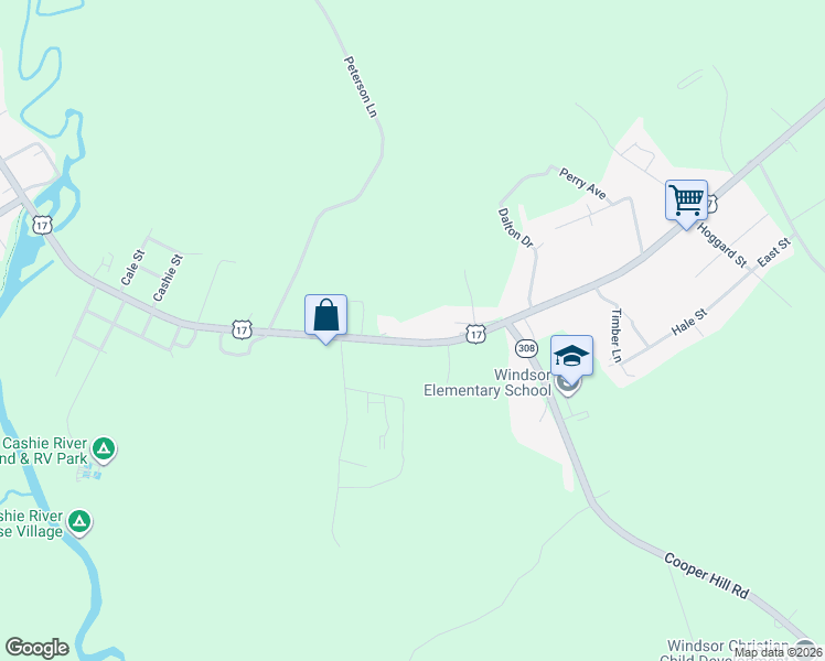 map of restaurants, bars, coffee shops, grocery stores, and more near 1414 S King St in Windsor