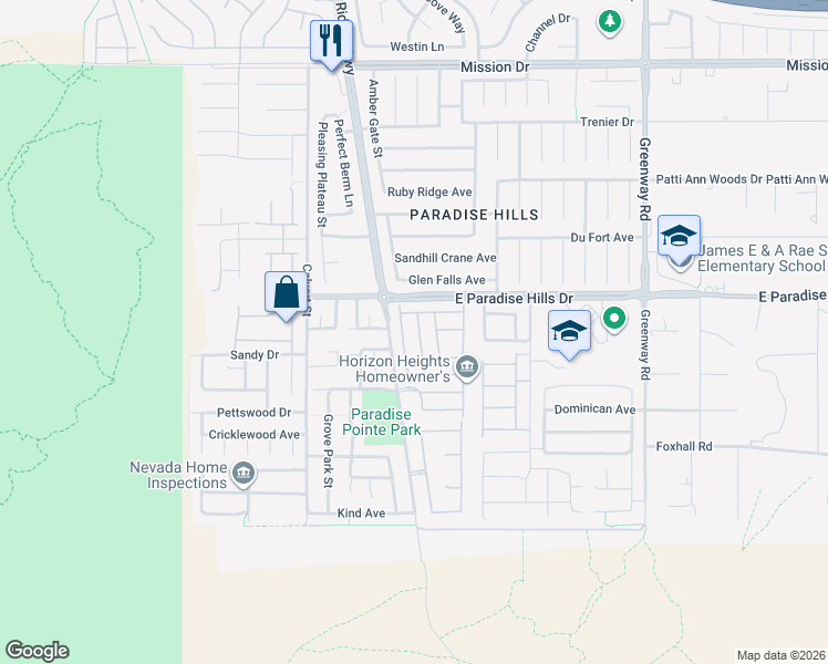 map of restaurants, bars, coffee shops, grocery stores, and more near 639 Moonlight Stroll Street in Henderson