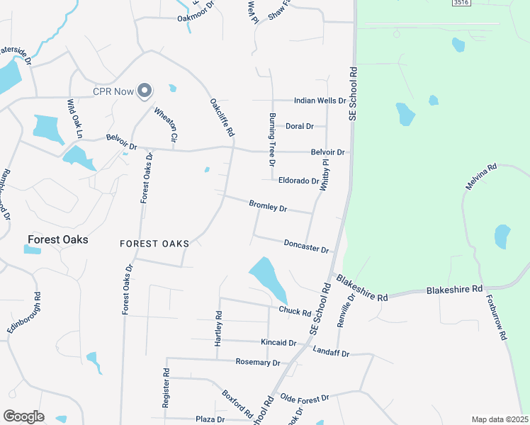 map of restaurants, bars, coffee shops, grocery stores, and more near 4500 Bromley Drive in Greensboro