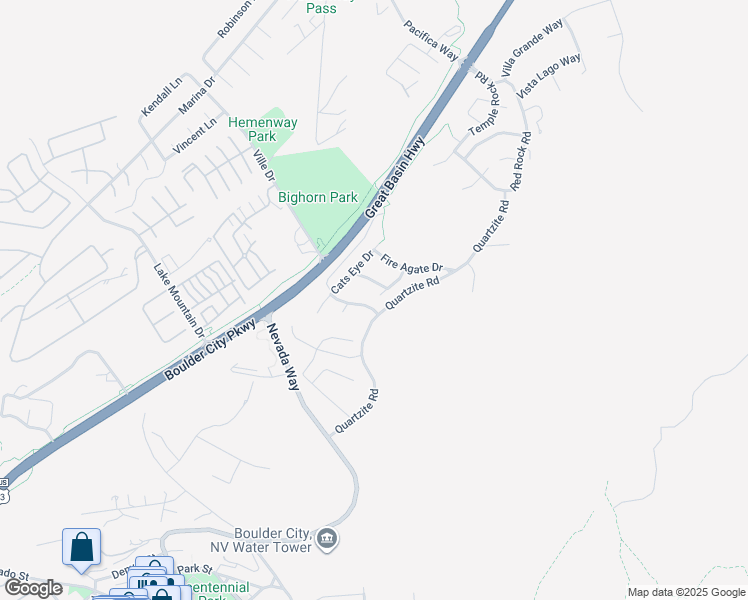 map of restaurants, bars, coffee shops, grocery stores, and more near 379 Turquoise Court in Boulder City