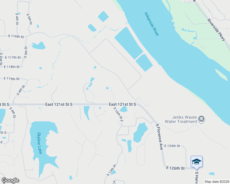 map of restaurants, bars, coffee shops, grocery stores, and more near 12033 South 18th Street in Jenks