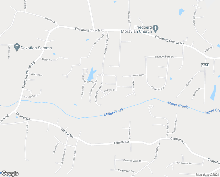 map of restaurants, bars, coffee shops, grocery stores, and more near 401 Fortress Court in Winston-Salem