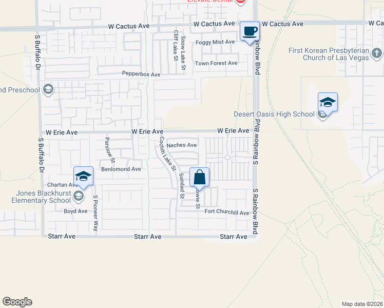 map of restaurants, bars, coffee shops, grocery stores, and more near 7149 Huckaby Avenue in Las Vegas