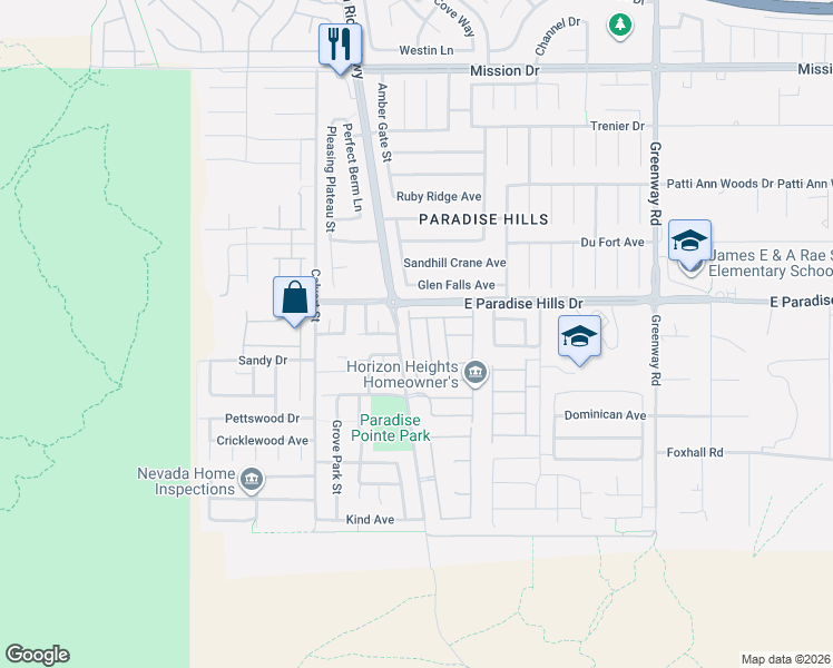 map of restaurants, bars, coffee shops, grocery stores, and more near 647 Moonlight Stroll Street in Henderson
