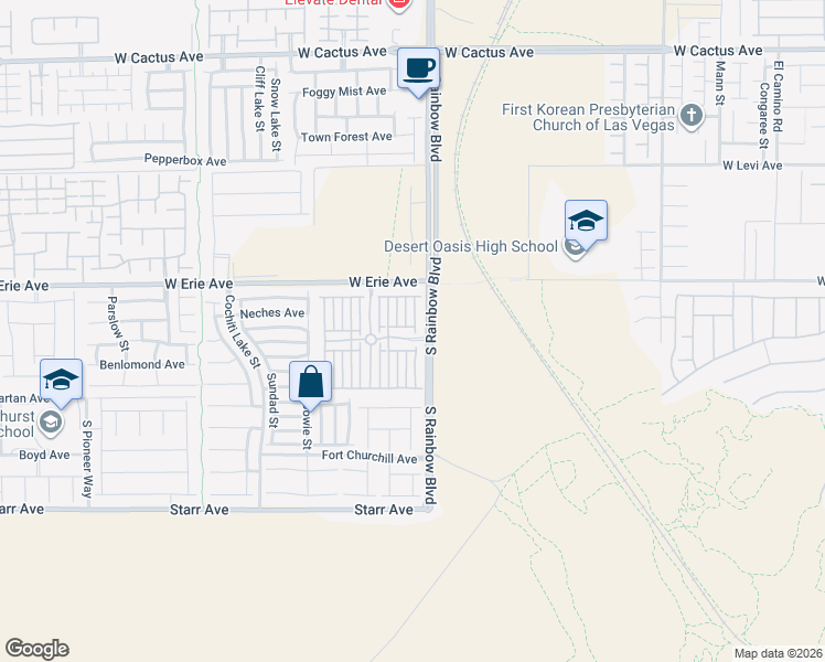 map of restaurants, bars, coffee shops, grocery stores, and more near 11003 Mount Pendleton Street in Las Vegas