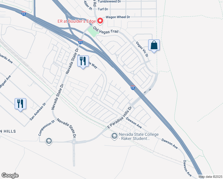 map of restaurants, bars, coffee shops, grocery stores, and more near 1142 Grass Pond Place in Henderson