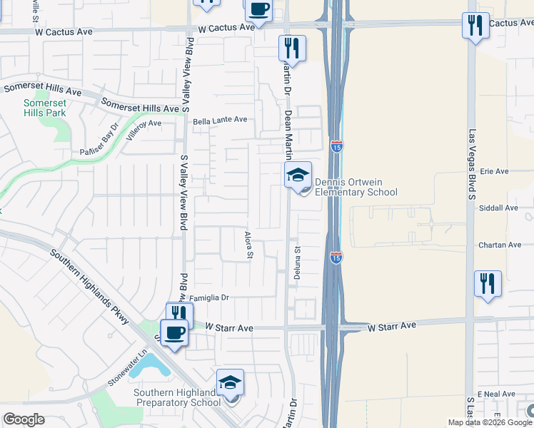 map of restaurants, bars, coffee shops, grocery stores, and more near 10997 Sardinia Sands Drive in Las Vegas