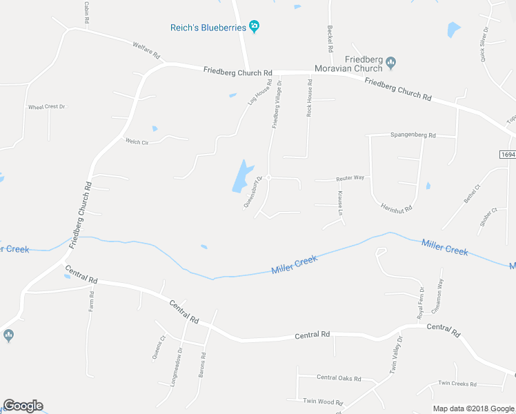 map of restaurants, bars, coffee shops, grocery stores, and more near 702 Friedberg Village Drive in Winston-Salem