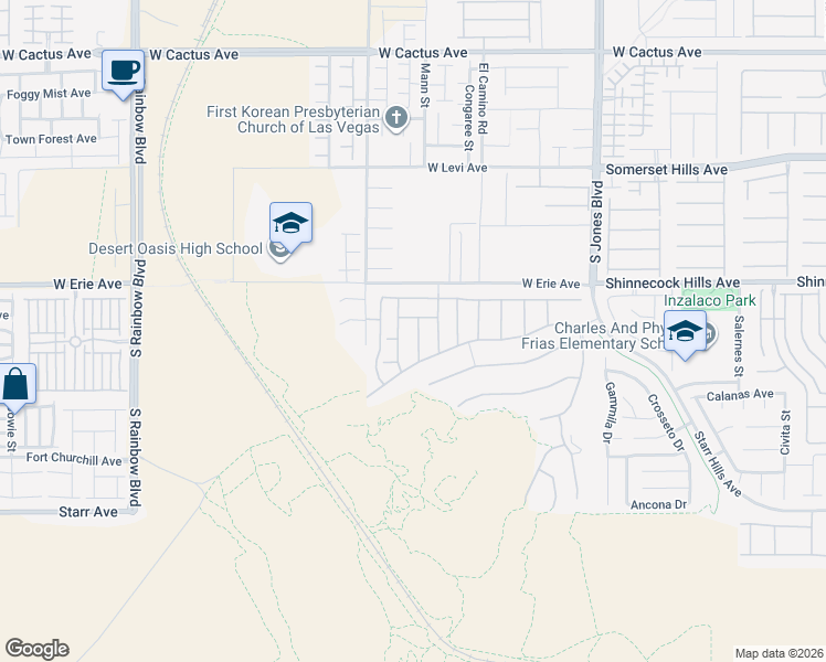 map of restaurants, bars, coffee shops, grocery stores, and more near 11008 Brandan Alps Street in Las Vegas