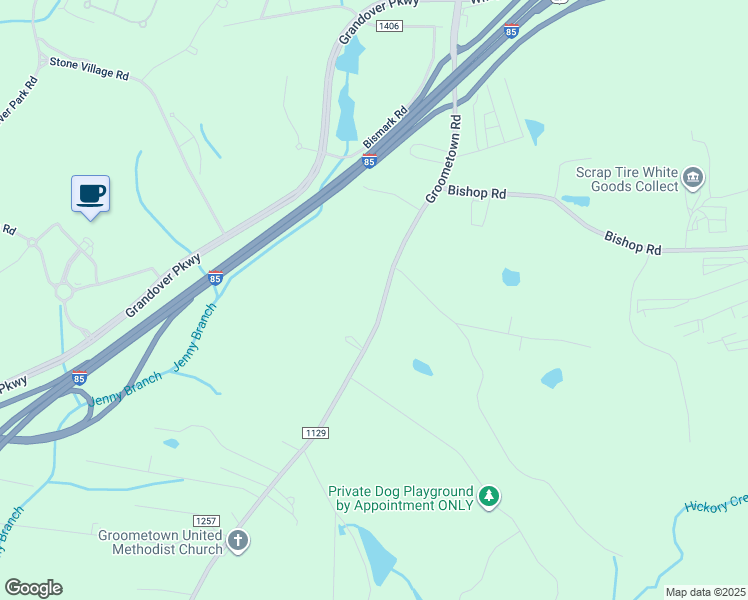 map of restaurants, bars, coffee shops, grocery stores, and more near 4614 Groometown Road in Greensboro