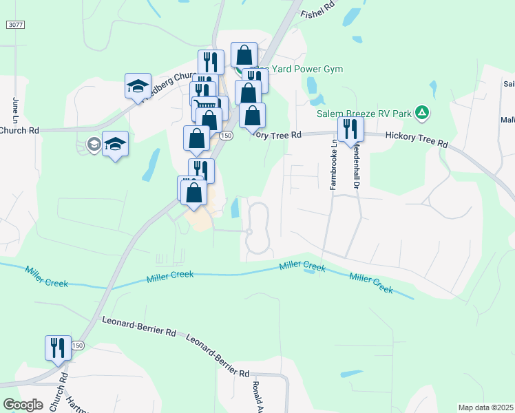 map of restaurants, bars, coffee shops, grocery stores, and more near 395 Collingswood Drive in Winston-Salem