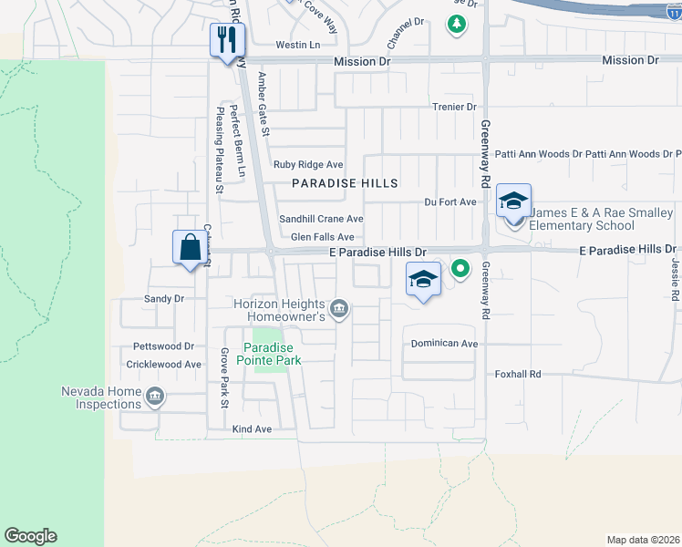 map of restaurants, bars, coffee shops, grocery stores, and more near 624 Desert Passage Street in Henderson