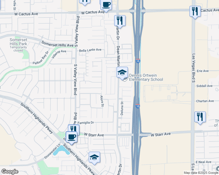 map of restaurants, bars, coffee shops, grocery stores, and more near 10991 Sardinia Sands Drive in Las Vegas