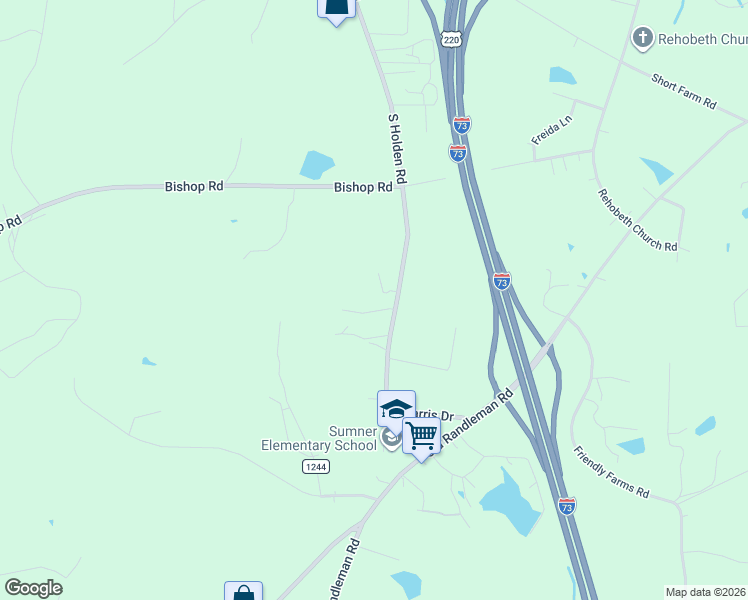 map of restaurants, bars, coffee shops, grocery stores, and more near 4628 South Holden Road in Greensboro