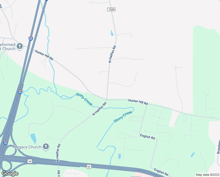 map of restaurants, bars, coffee shops, grocery stores, and more near 1933 North Halifax Road in Rocky Mount