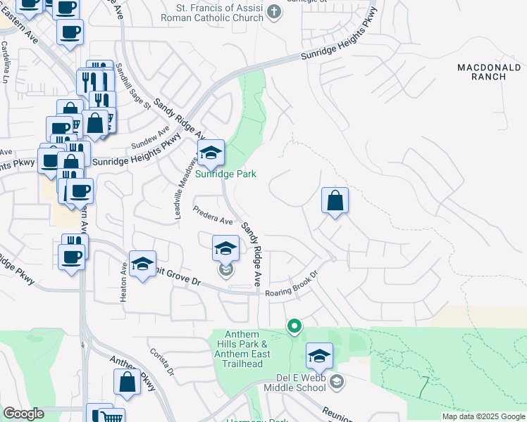 map of restaurants, bars, coffee shops, grocery stores, and more near in Las Vegas