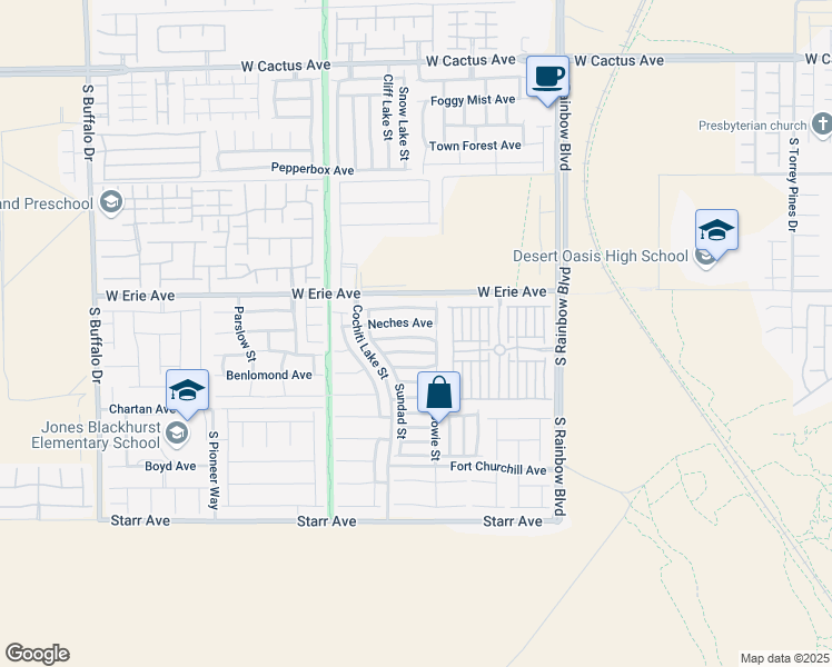 map of restaurants, bars, coffee shops, grocery stores, and more near 7166 Huckaby Avenue in Las Vegas