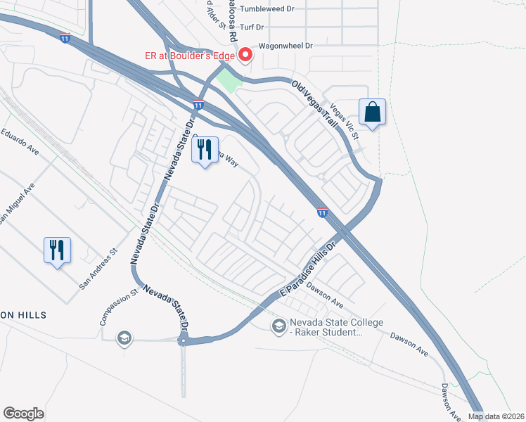 map of restaurants, bars, coffee shops, grocery stores, and more near 1081 Pleasure Lane in Henderson