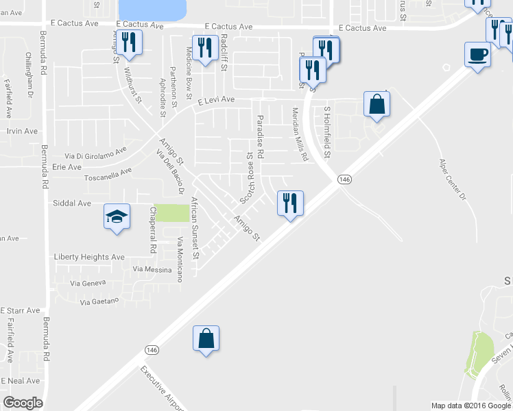 map of restaurants, bars, coffee shops, grocery stores, and more near 11006 Calamint Hills Court in Henderson
