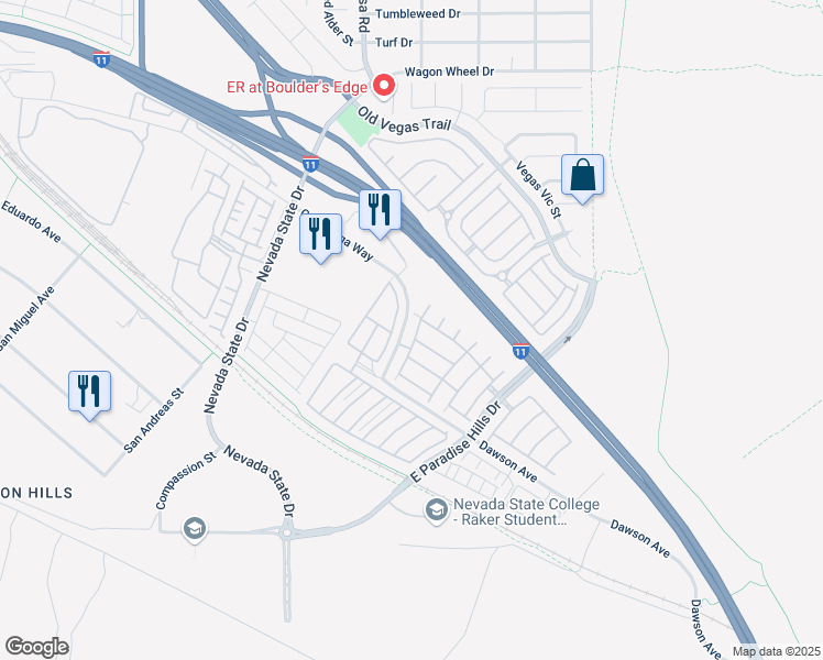 map of restaurants, bars, coffee shops, grocery stores, and more near 1081 Pleasure Lane in Henderson