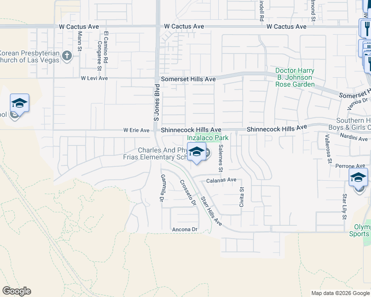 map of restaurants, bars, coffee shops, grocery stores, and more near 10966 Positano Street in Las Vegas