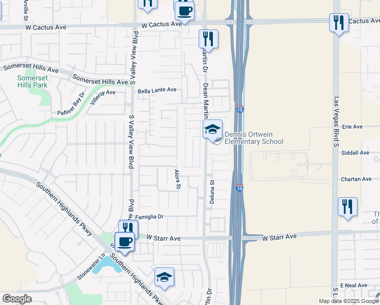 map of restaurants, bars, coffee shops, grocery stores, and more near 10979 Sardinia Sands Drive in Las Vegas
