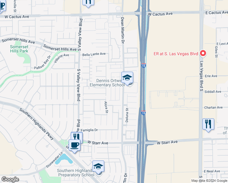 map of restaurants, bars, coffee shops, grocery stores, and more near 10979 Sardinia Sands Drive in Las Vegas