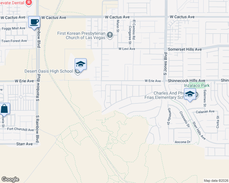 map of restaurants, bars, coffee shops, grocery stores, and more near 10961 Winter Rise Street in Las Vegas