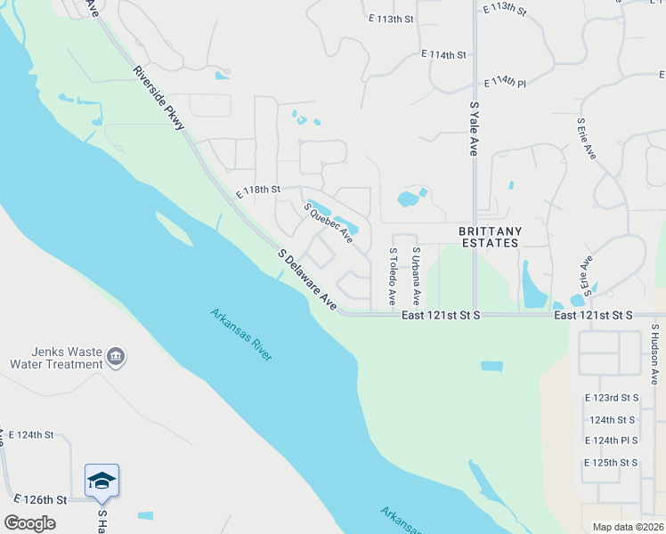 map of restaurants, bars, coffee shops, grocery stores, and more near 4001 East 120th Street South in Tulsa