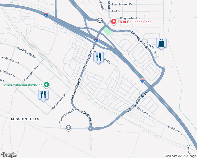 map of restaurants, bars, coffee shops, grocery stores, and more near 1548 Maria Crossing Avenue in Henderson
