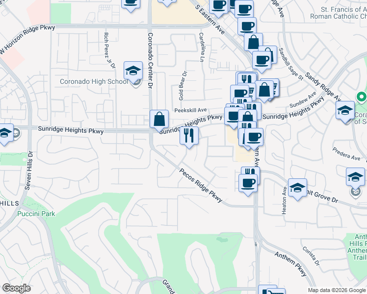map of restaurants, bars, coffee shops, grocery stores, and more near 1017 Fairbury Street in Henderson