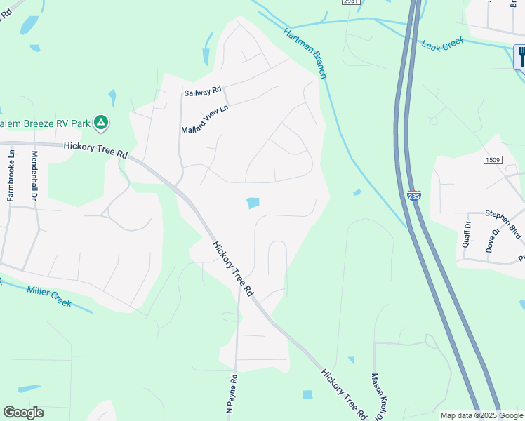 map of restaurants, bars, coffee shops, grocery stores, and more near 335 Willow Ridge Lane in Winston-Salem