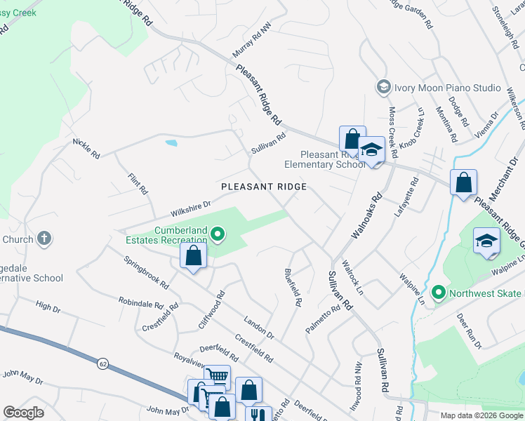 map of restaurants, bars, coffee shops, grocery stores, and more near in Knoxville